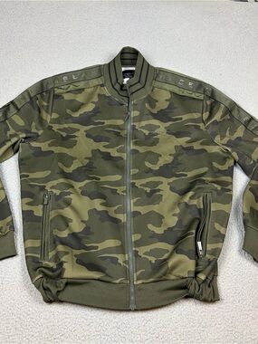 Sean John Olive Green Camo Bomber Jacket Men’s 2XL Full Zip Coat